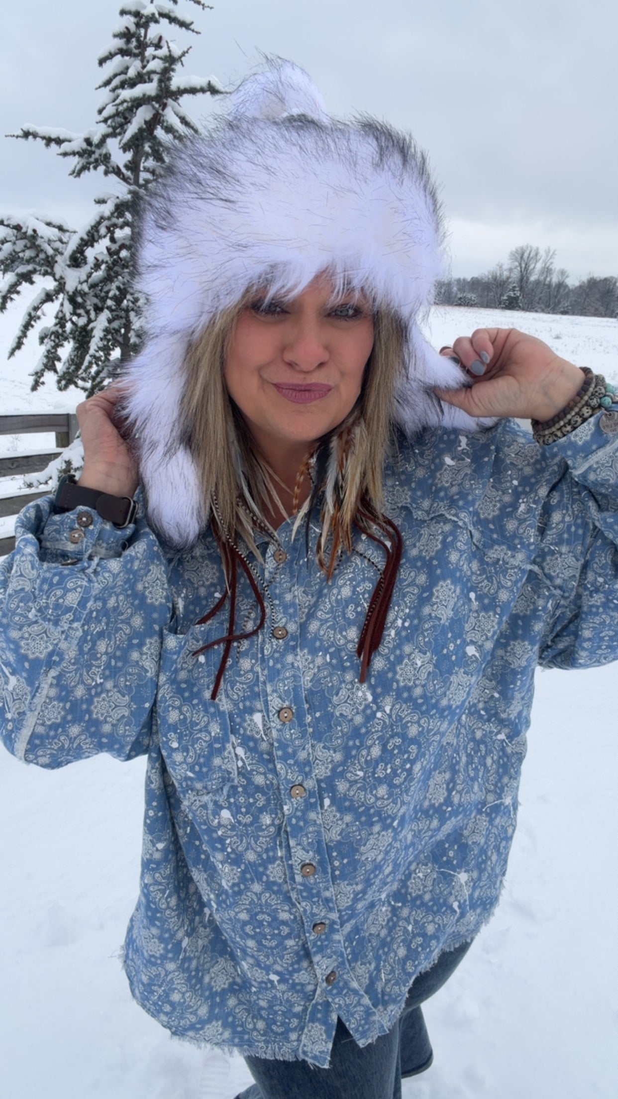 Paisley Print Button Down Shirt