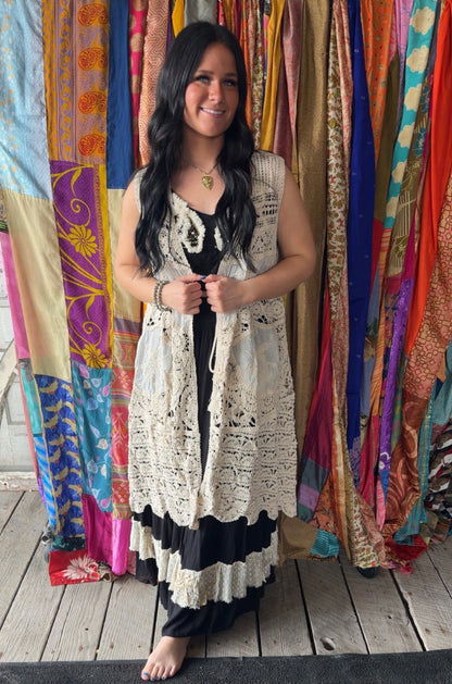 Sleeveless Crochet Cardigan