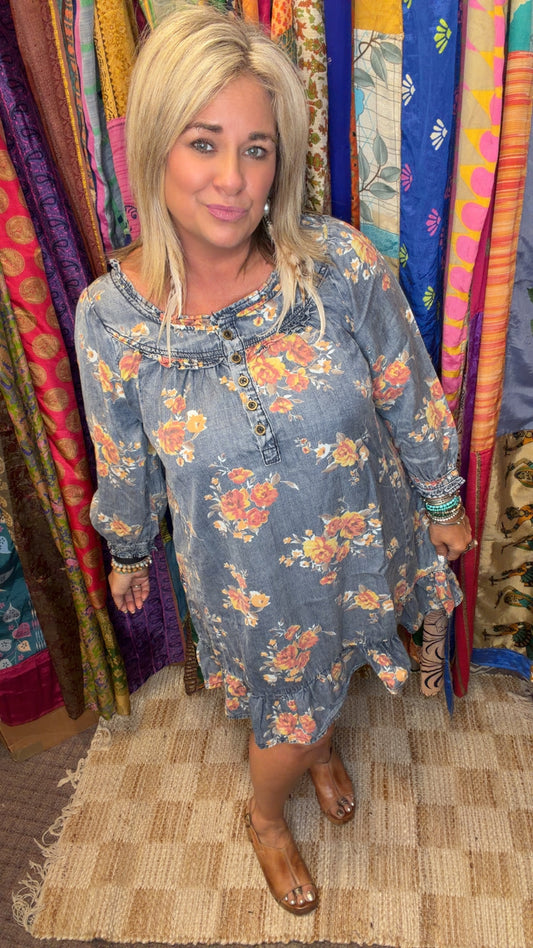 Washed Denim Dress