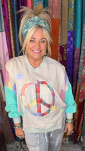 Peace and Plaid Sweatshirt