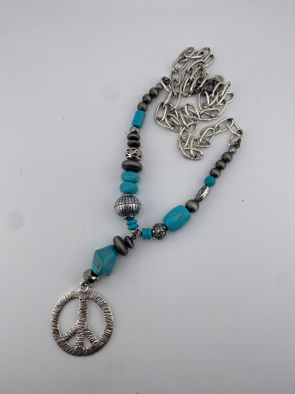 Chain Peace Sign Long Chain & Beaded W/Peace Sign Pendant FINAL SALE – Vintage Meets ...