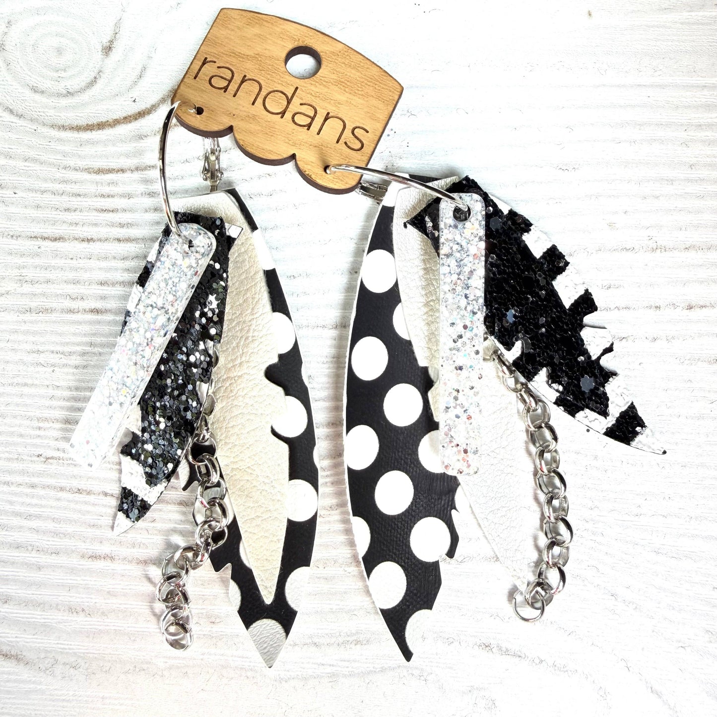 Fringe Hoop Earrings- Polka Dots-FINAL SALE