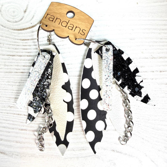 Fringe Hoop Earrings- Polka Dots-FINAL SALE