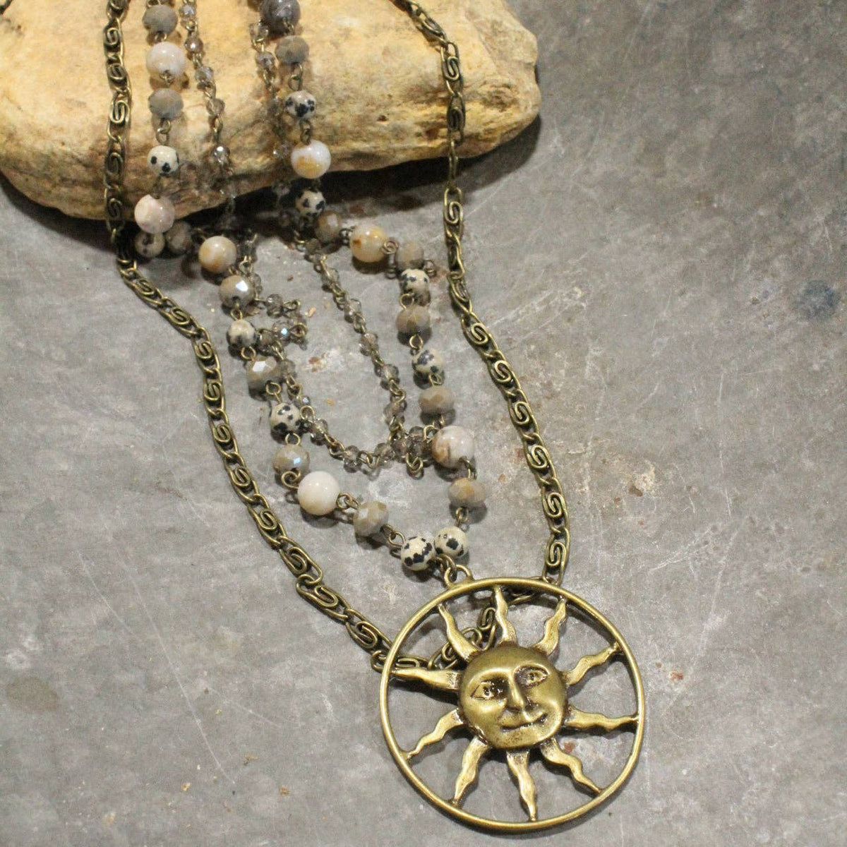Sun Burst Layered Necklace FINAL SALE