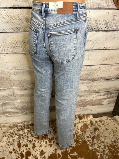 Acid Wash Straight Fit Jeans