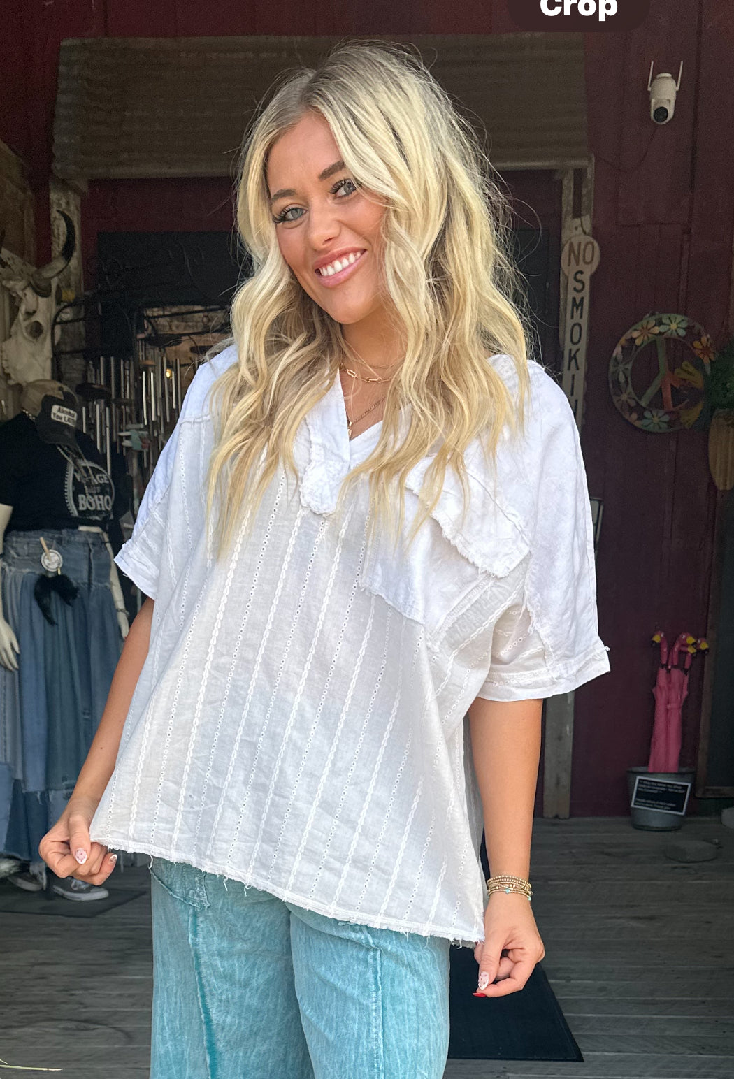 Boho V neck Top - Pocket