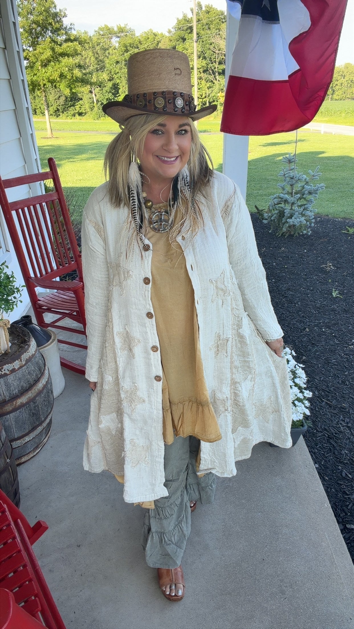 Linen Jacket with Stars