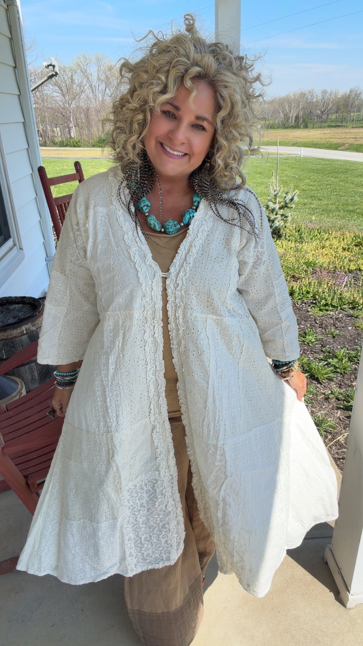 Lace and Eyelet Duster