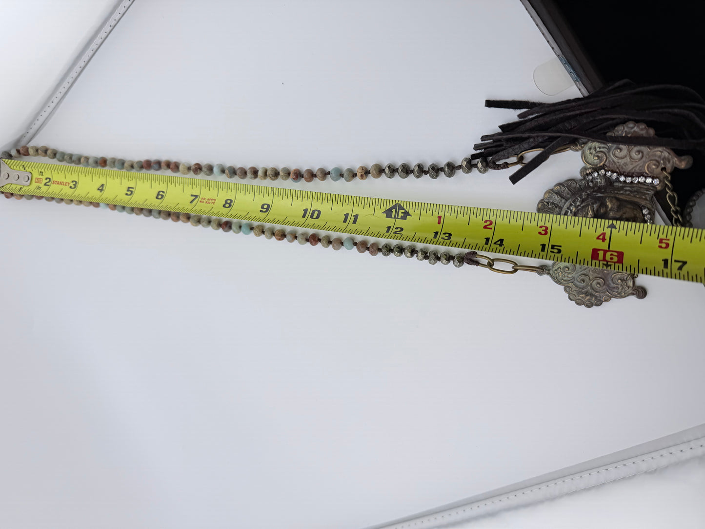 Aged Metal Chief with Tassel Necklace