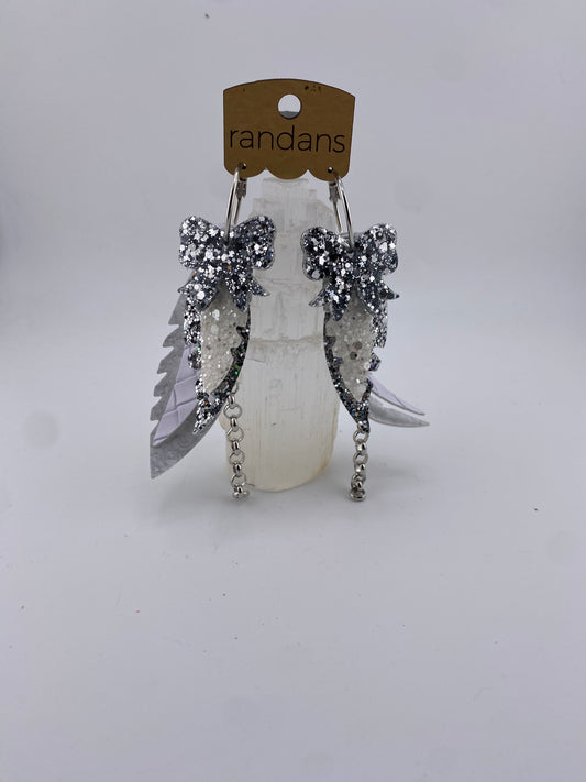 Bow Silver Bling Earrings FINAL SALE