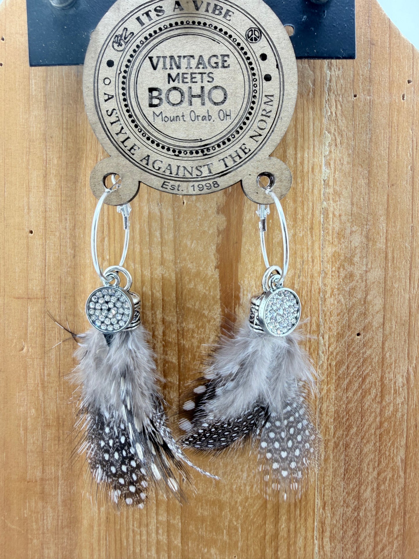 Gypsy Feather Sparkle Earrings FINAL SALE