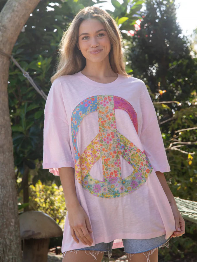 Oversized Cotton Applique Tee