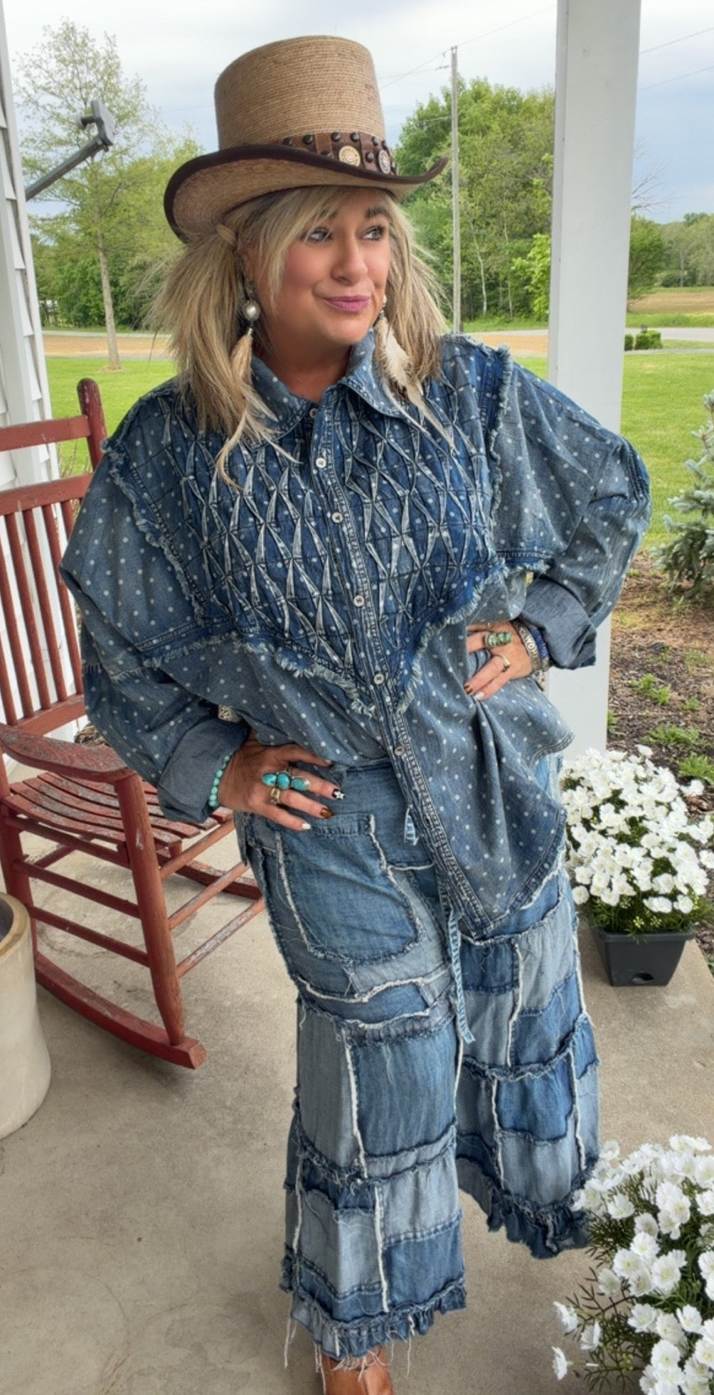 Denim Polka Dot Shirt