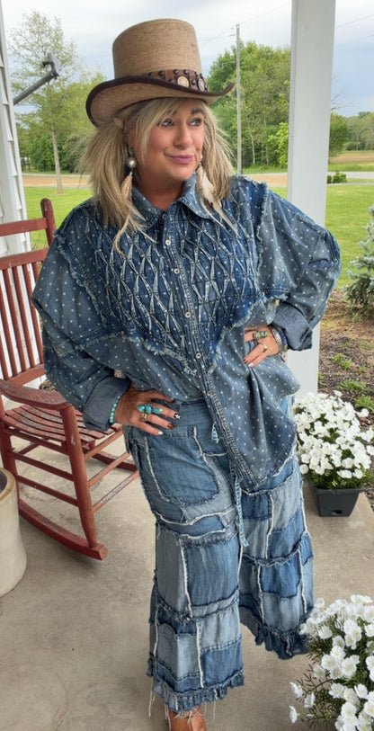 Denim Polka Dot Shirt