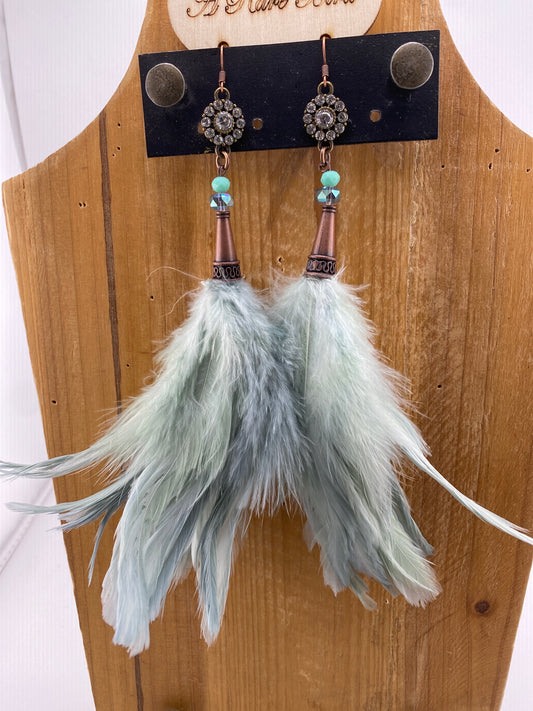 Crystal and Sage Earrings FINAL SALE