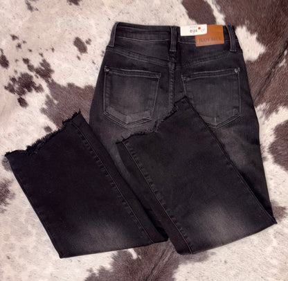 Wide Crop Black Jeans