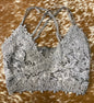 Adjustable Cross Strap Lace Crochet Smock Back Bralette