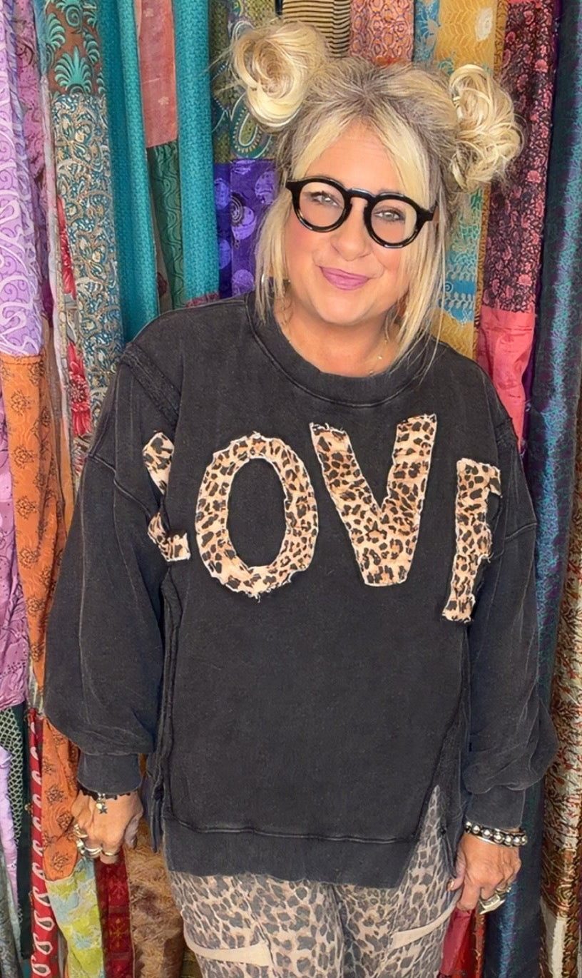 Love Leopard Crewneck