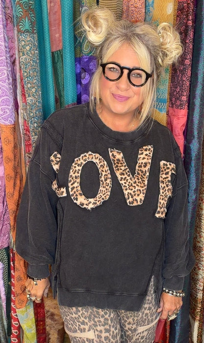 Love Leopard Crewneck