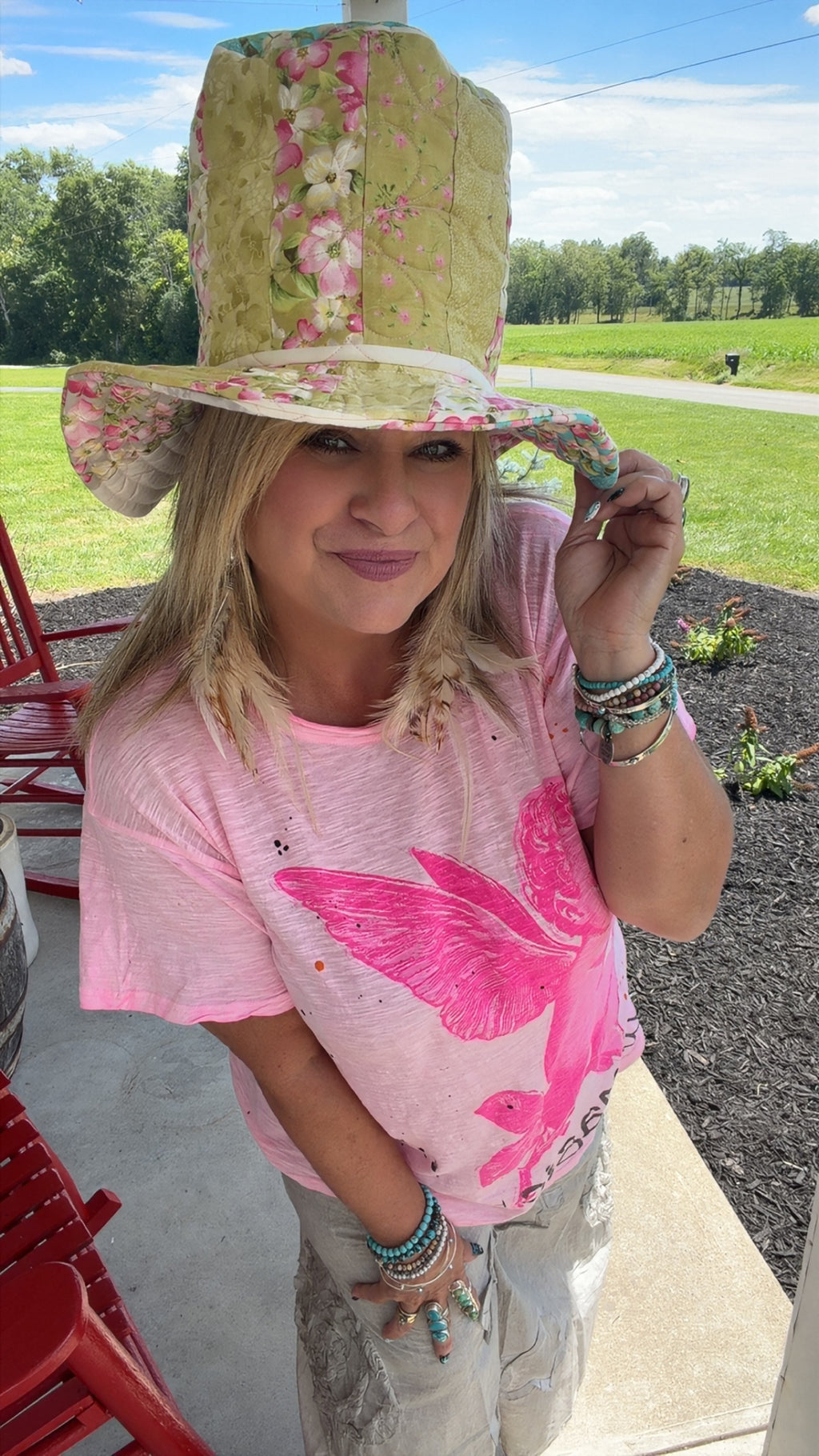 Sweet Magnolia Patch work Hatter