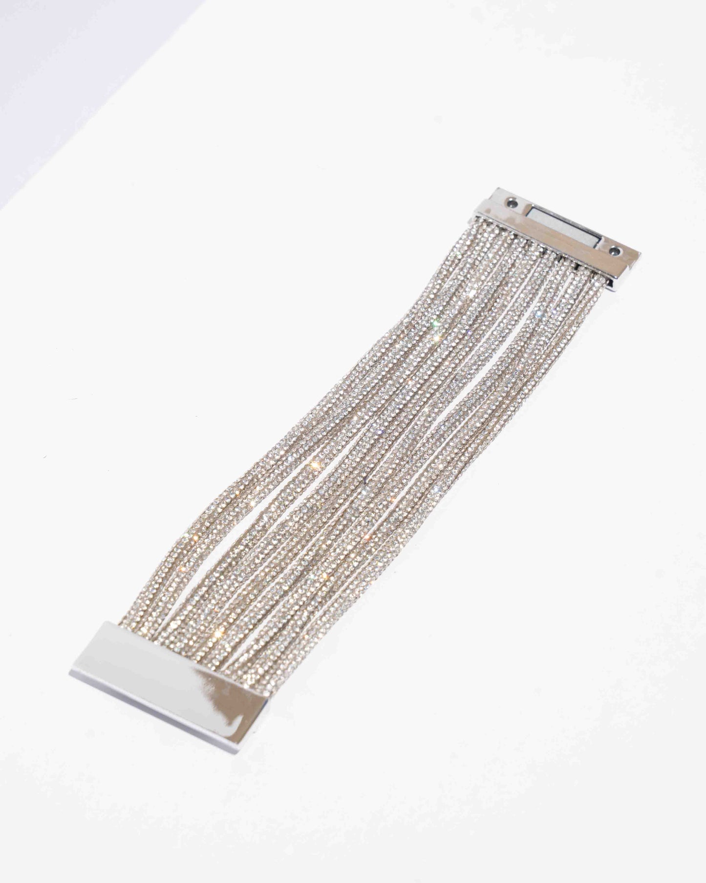 Multi Strand Cuff Bracelet - Crystal