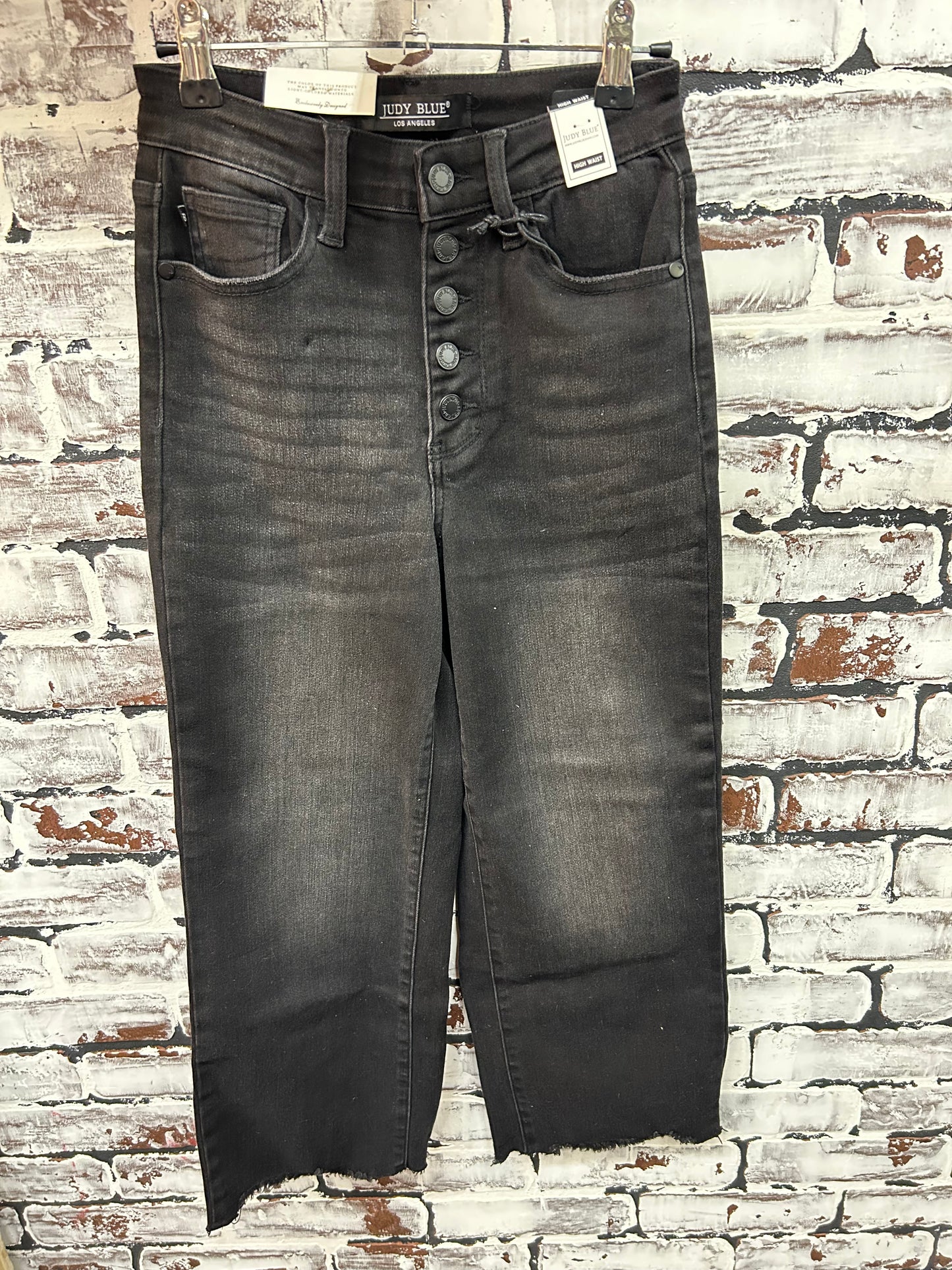 Wide Crop Black Jeans