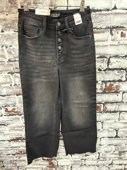 Wide Crop Black Jeans