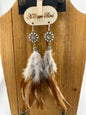 Crystal Flower Brown Feathers FINAL SALE