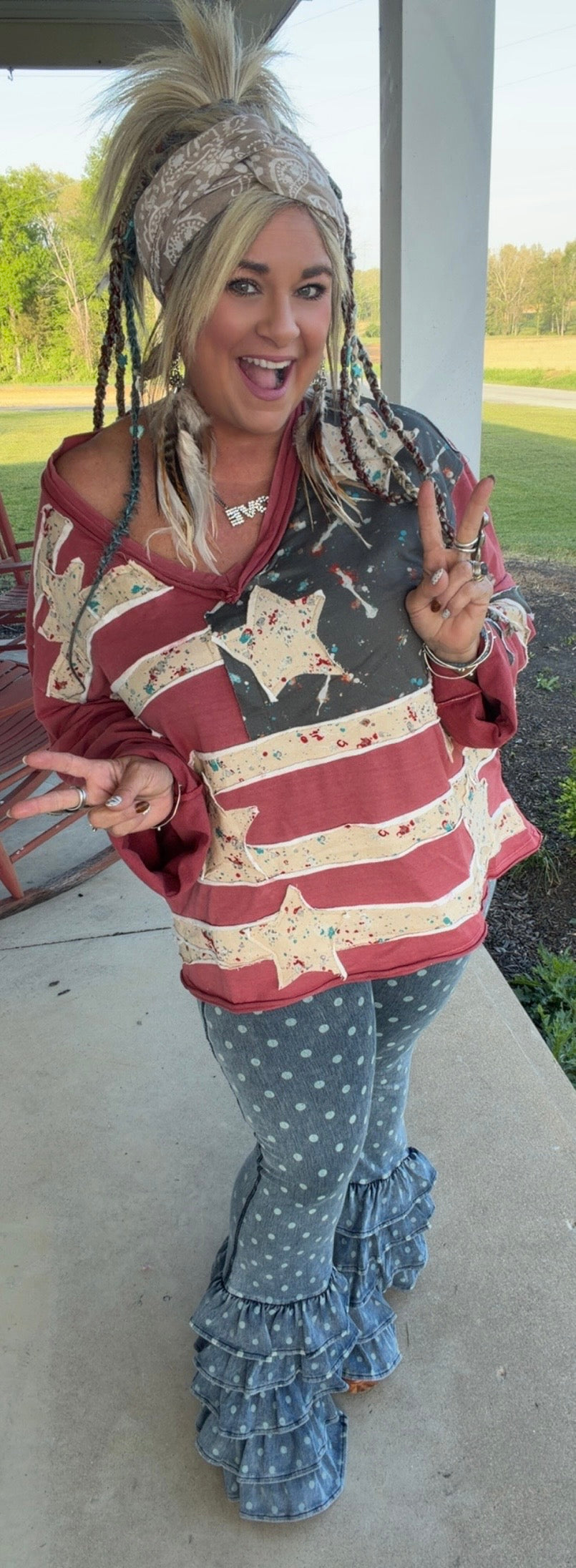 Stars And Sweethearts V-neck Top