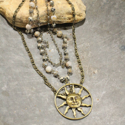 Sun Burst Layered Necklace FINAL SALE