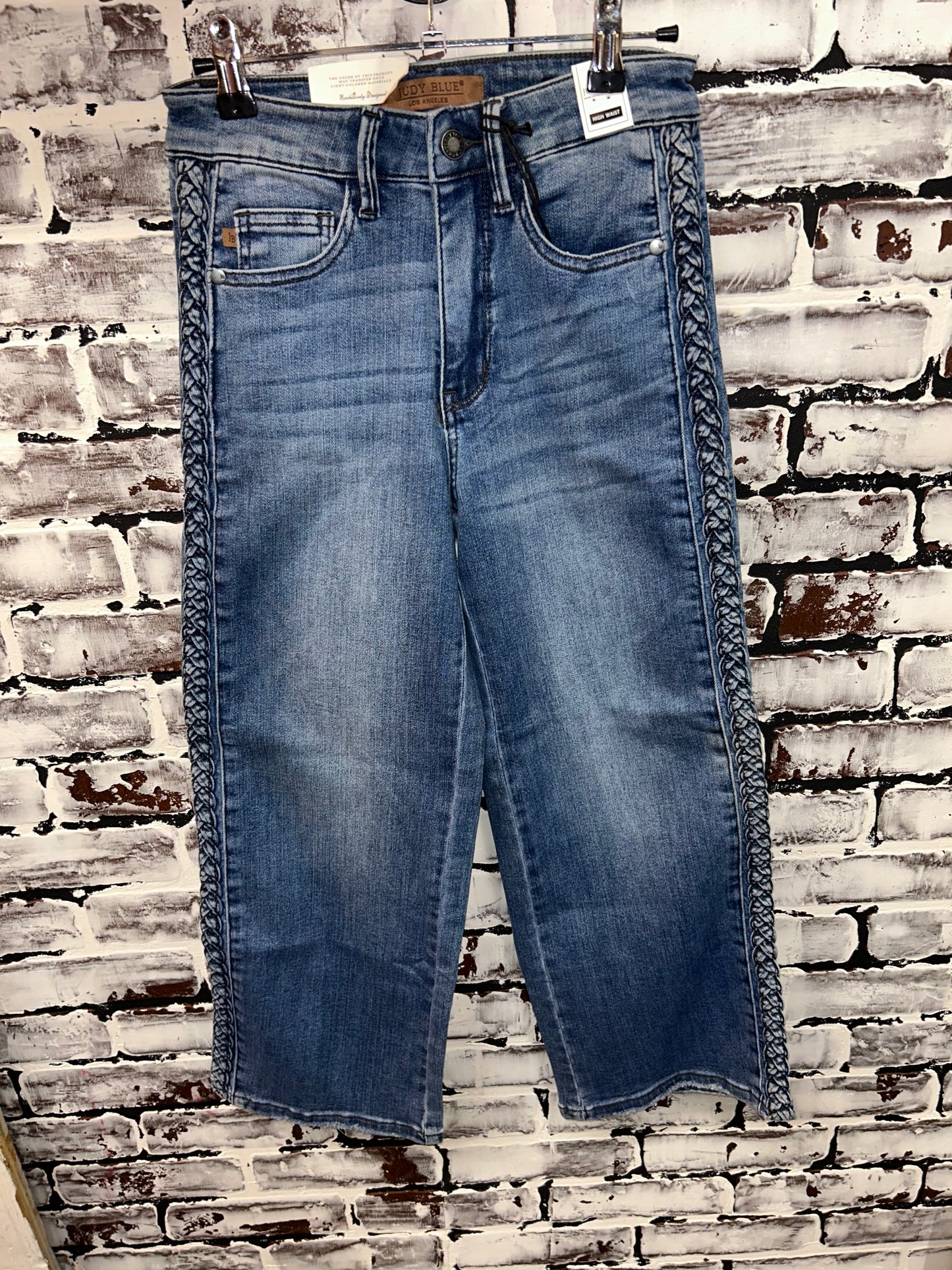 Braided Wide Leg Crop Jean