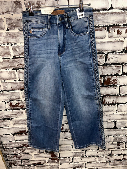 Braided Wide Leg Crop Jean