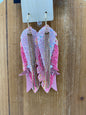Pink Bling Feather Earrings FINAL SALE