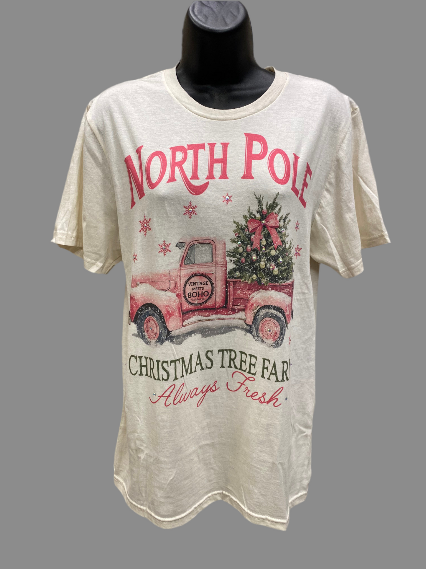 North Pole Tree Farm Bling Logo - T shirt