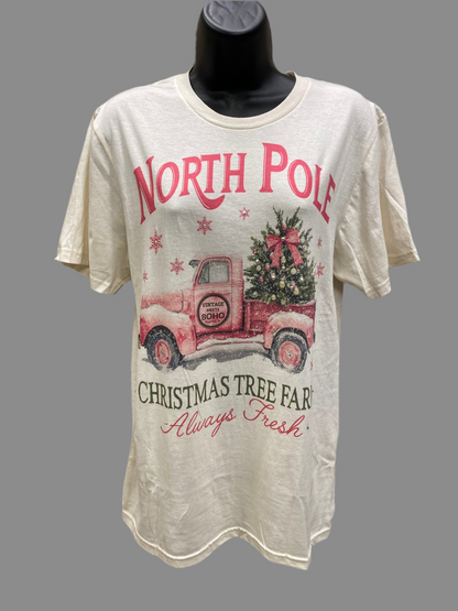 North Pole Tree Farm Bling Logo - T shirt