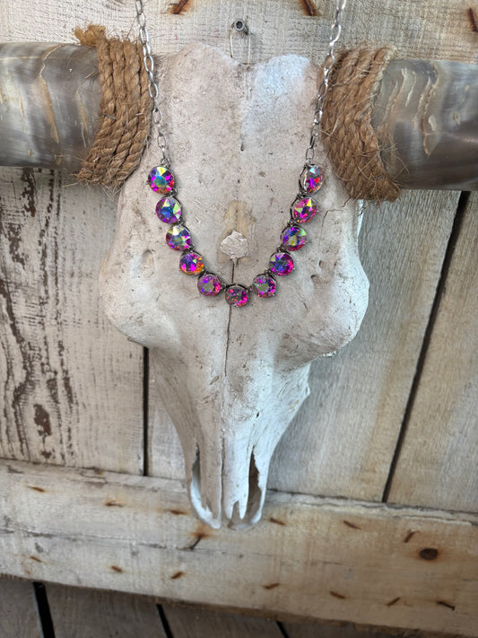 Round Stone Bling Necklace FINAL SALE