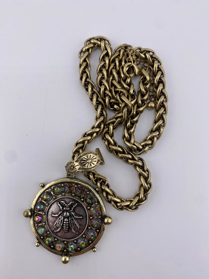Bee Coin with crystal Necklace FINAL SALE
