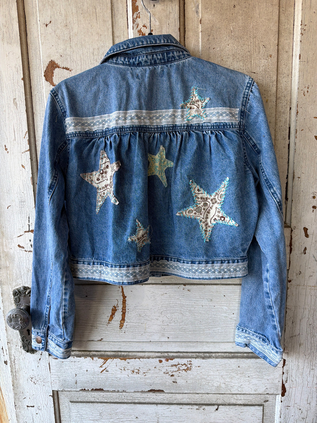 Starlight Lace Trim  Denim Jacket