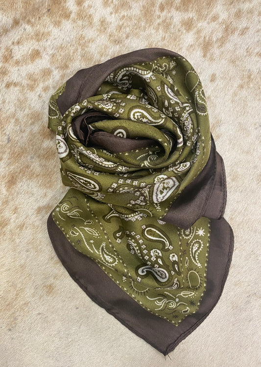 Wild Rag - Sage/ Brown Silk