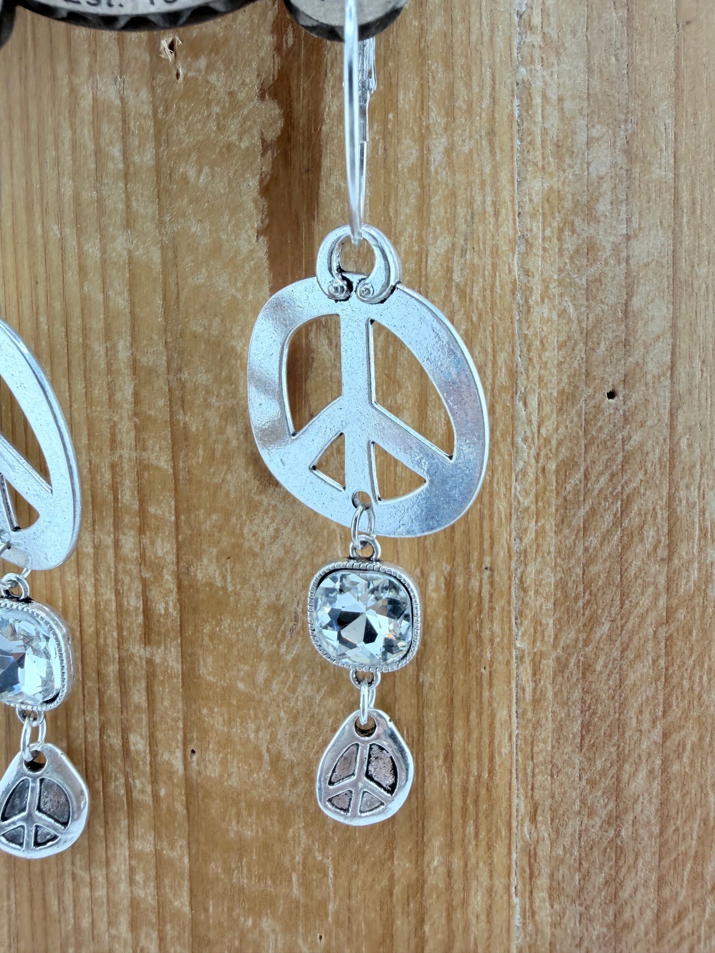 Double Peace bling Earrings FINAL SALE