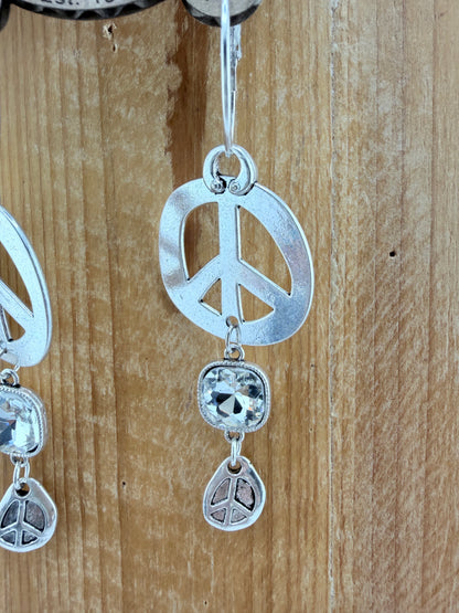Double Peace bling Earrings FINAL SALE