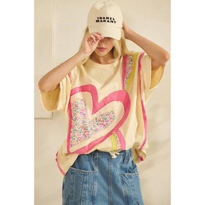 HEART POP PATCHWORK TEE