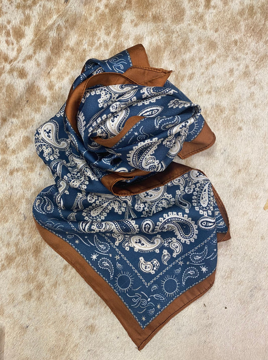 Wild Rag - Navy/Brown Silk