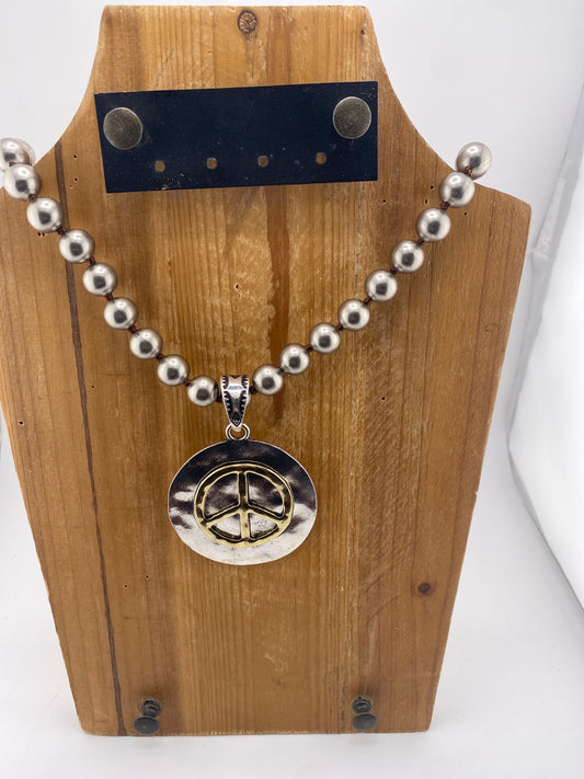 Two Tone chunky Peace Necklace FINAL SALE