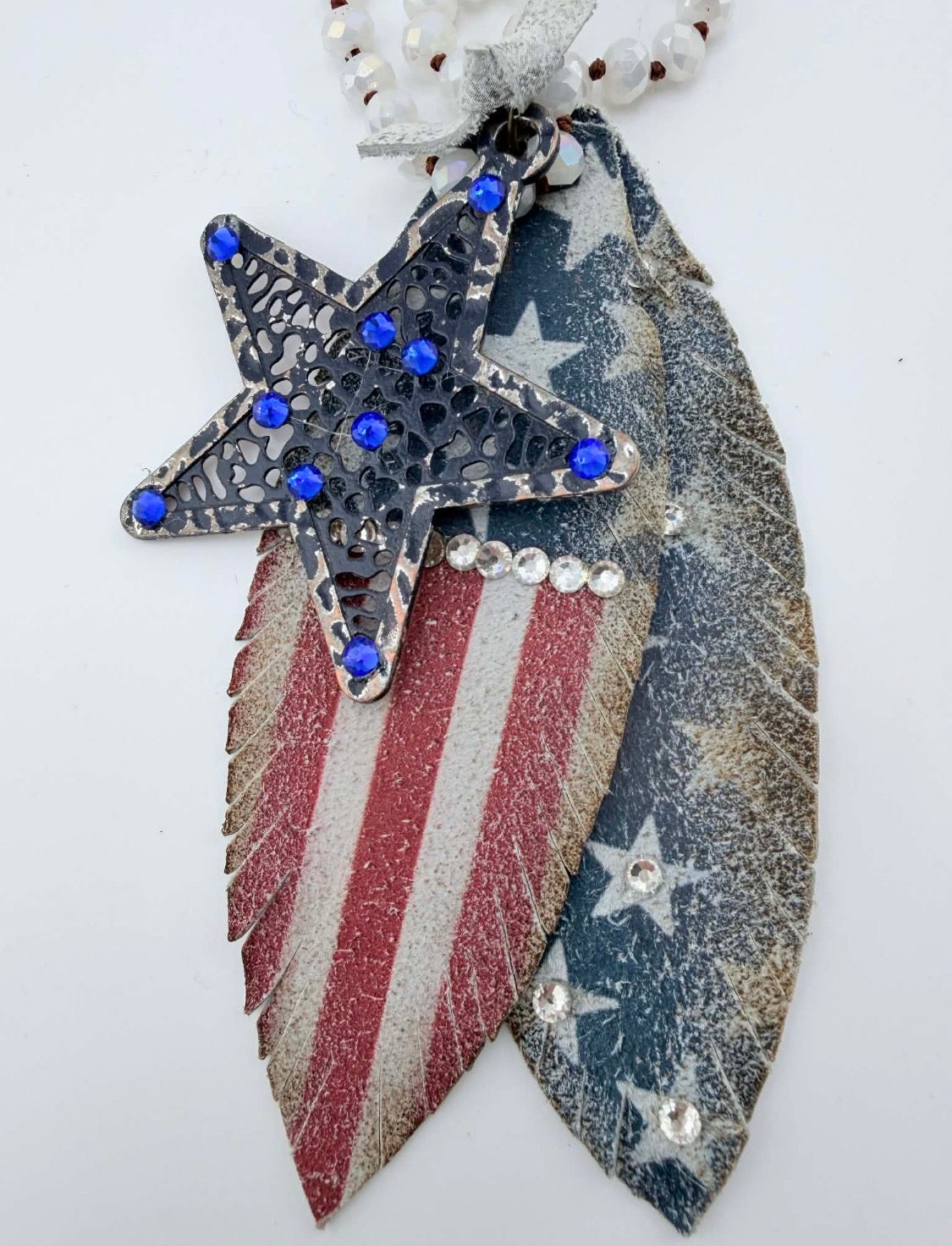 Star and Feather Beaded Necklace FINAL SALE