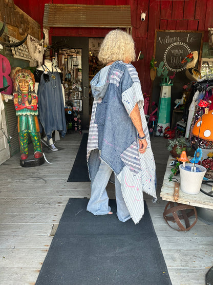 Denim poncho