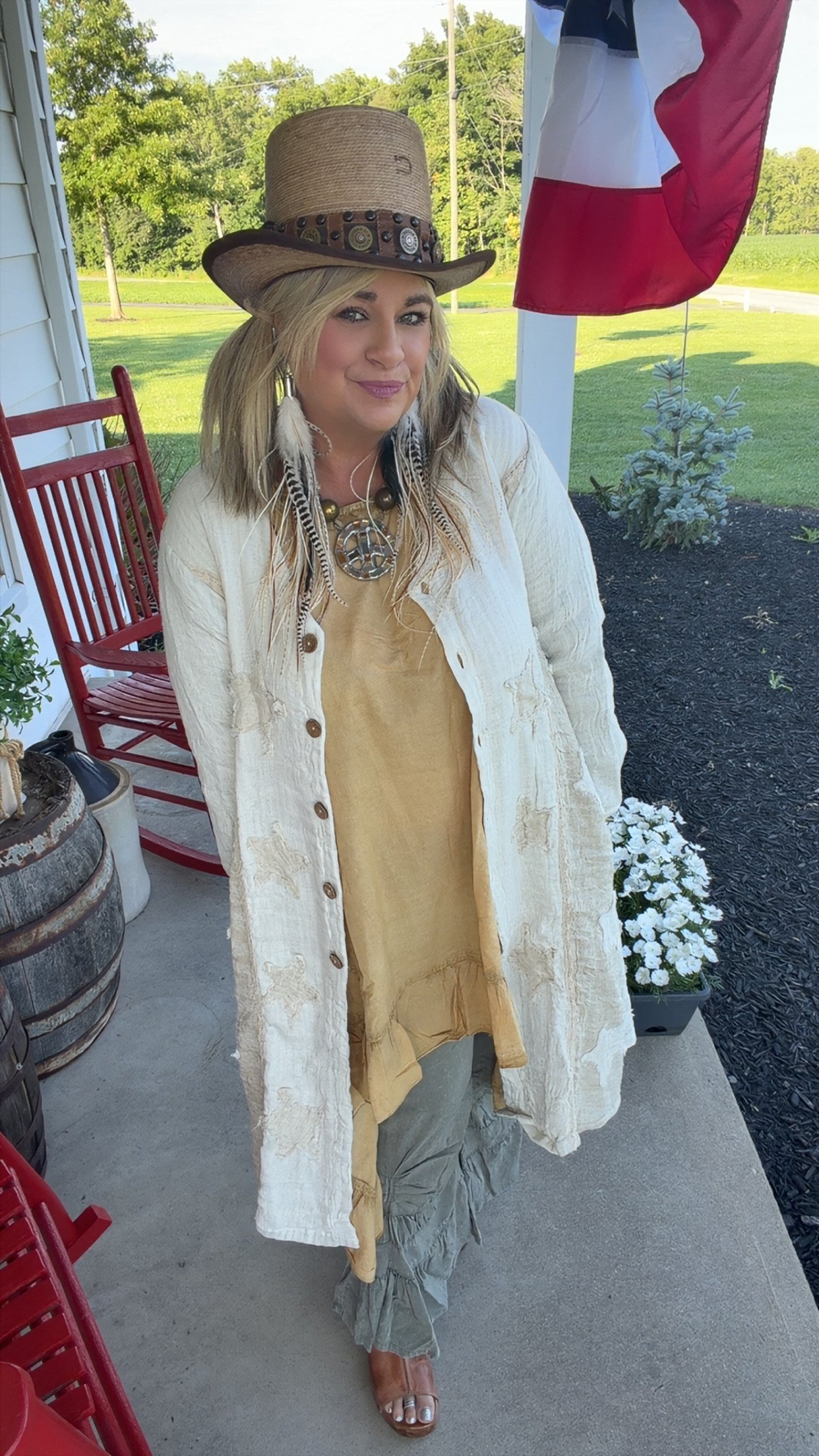 Linen Jacket with Stars