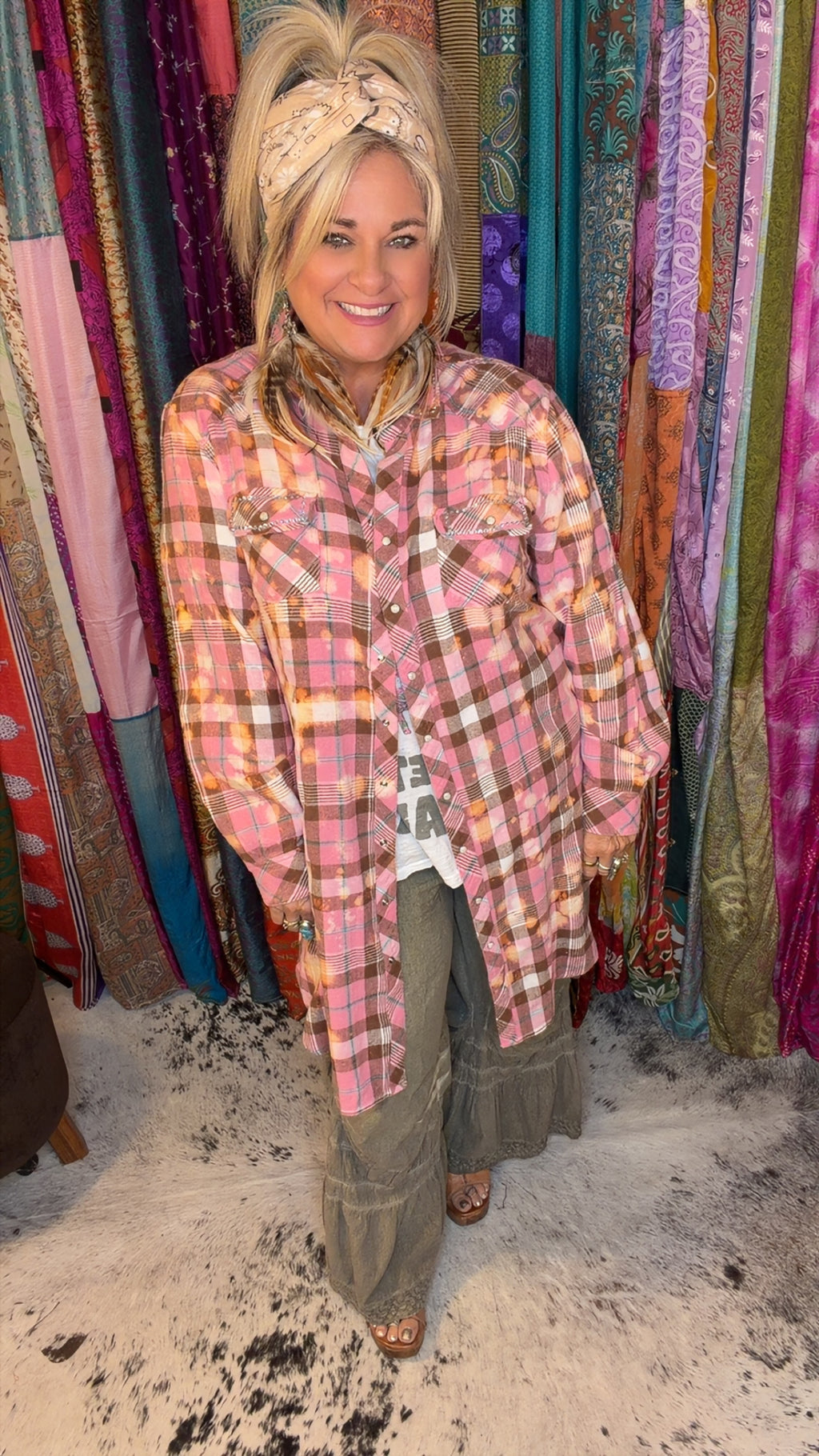 Pink Plaid Snapfront Flannel