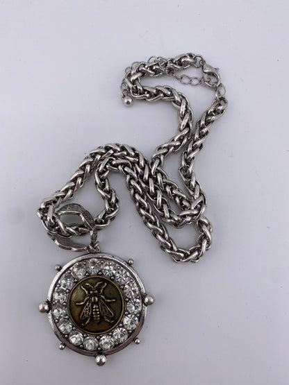 Bee Coin with crystal Necklace FINAL SALE