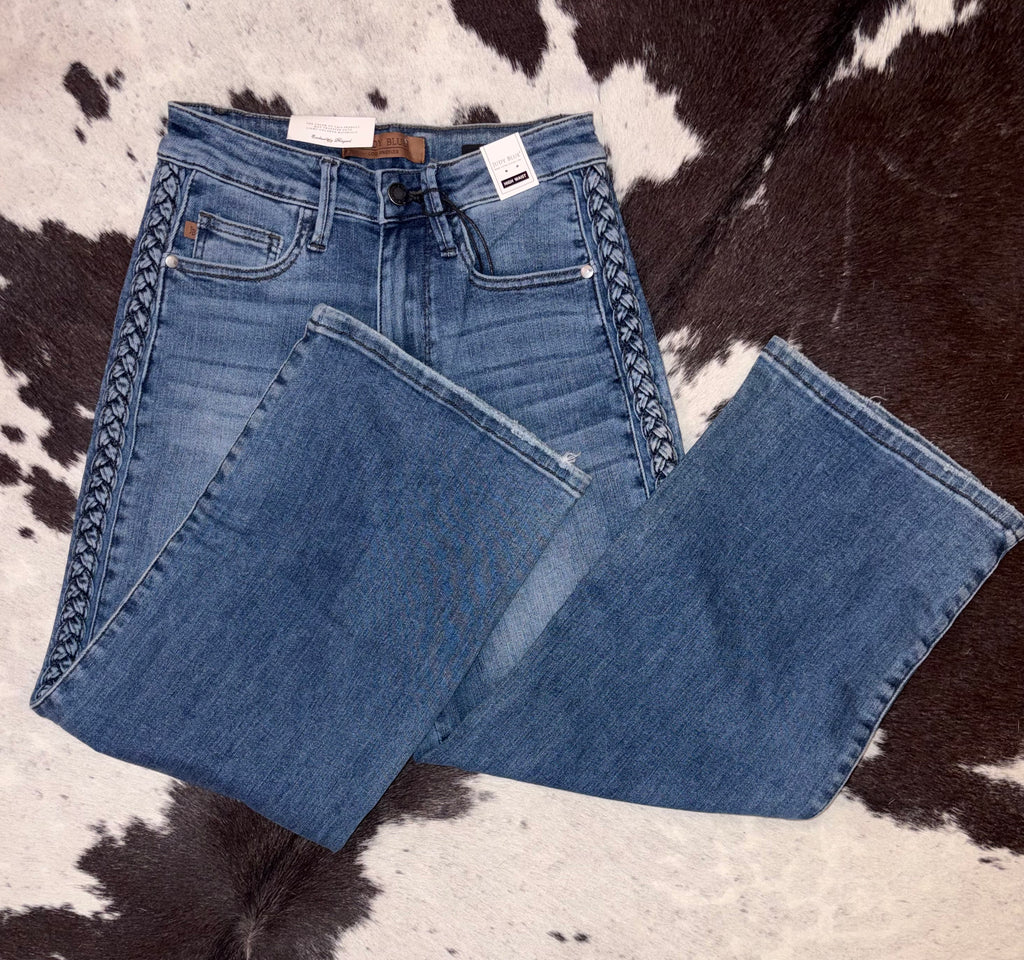 Braided Wide Leg Crop JeanFINAL SALE